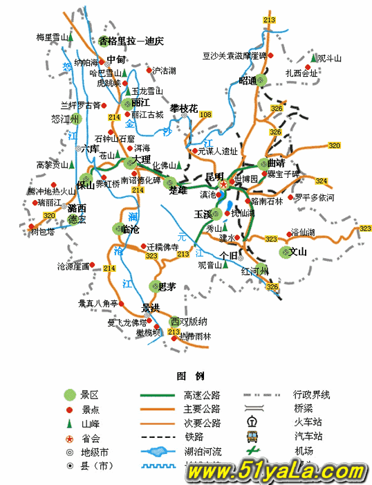 云南旅游地图图片