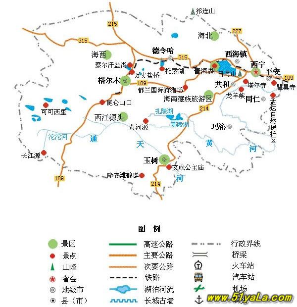 青海旅游地图图片
